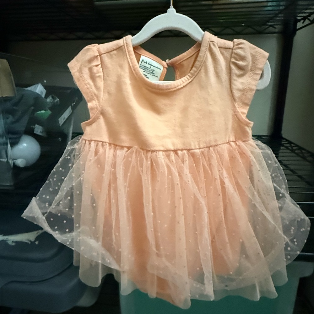 Peach Tulle Baby Dress